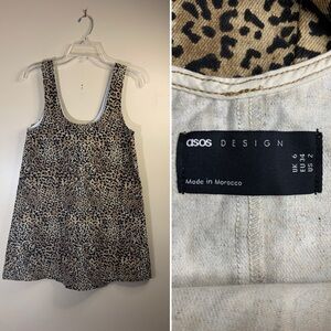 ASOS leopard print mini A-line dress sleeveless. Size 2